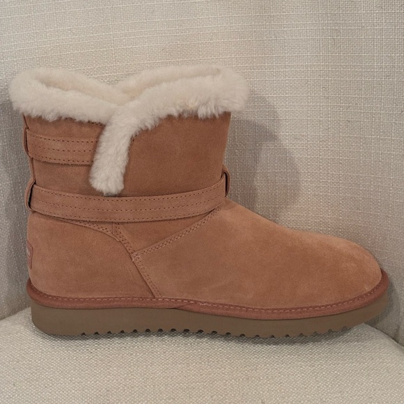 UGG KOOLABURRA Delene Mini In Mauve Pink Suede Warm Winter Booties Size 10 - Picture 7 of 16